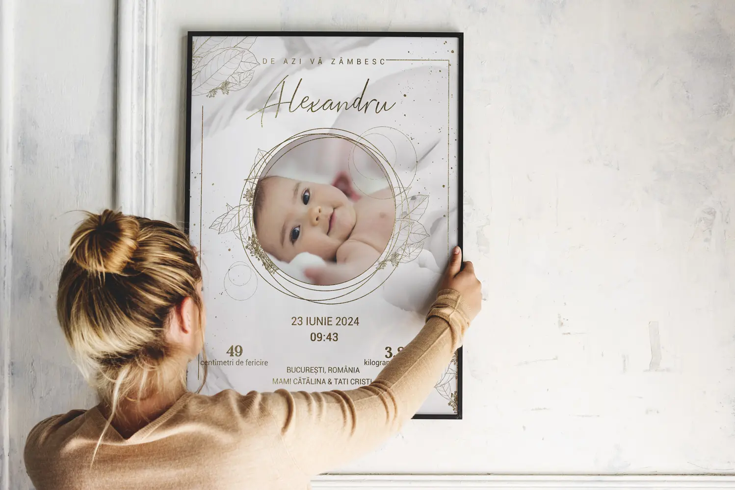 Tablou personalizat nou nascut