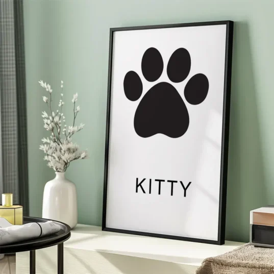 Tablou personalizat / Canvas amprentă neagra - pisicuță