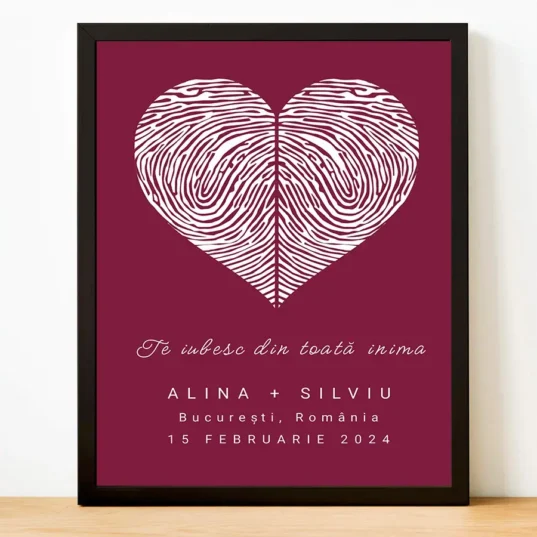 Tablou personalizat / Canvas fingerprints Art - Burgundy