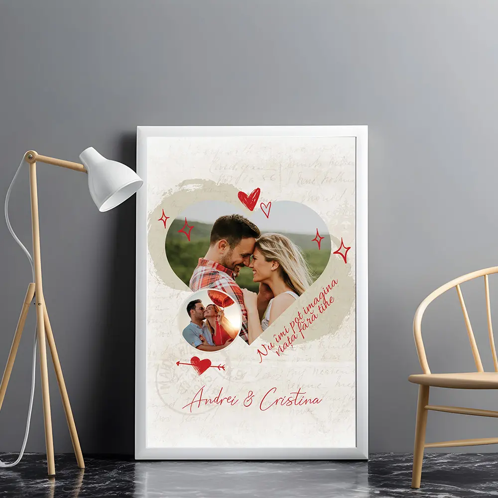Tablou personalizat cuplu Heart and circle - imagine 6
