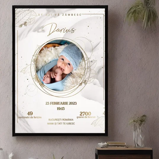Tablou personalizat nou nascut